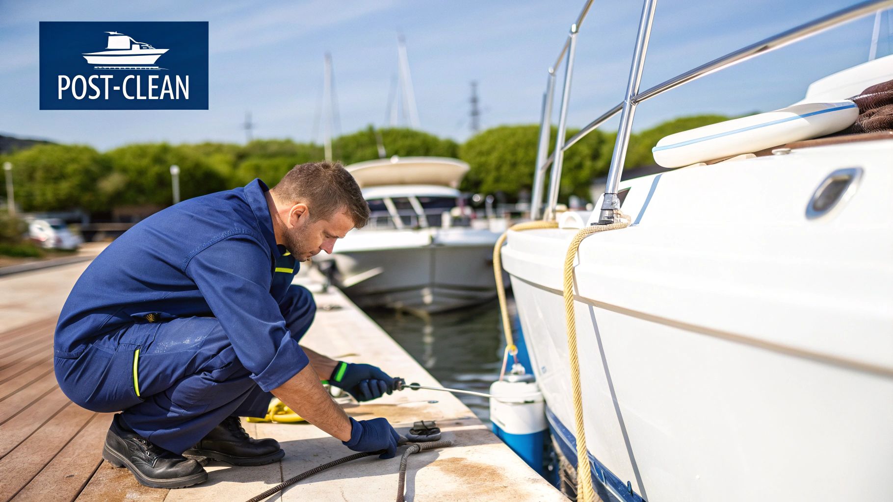 Professional boat fuel tank cleaning.