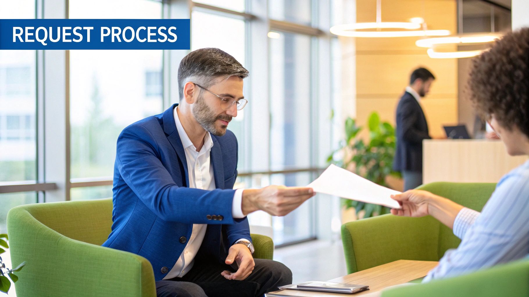 Image of a person reviewing documents