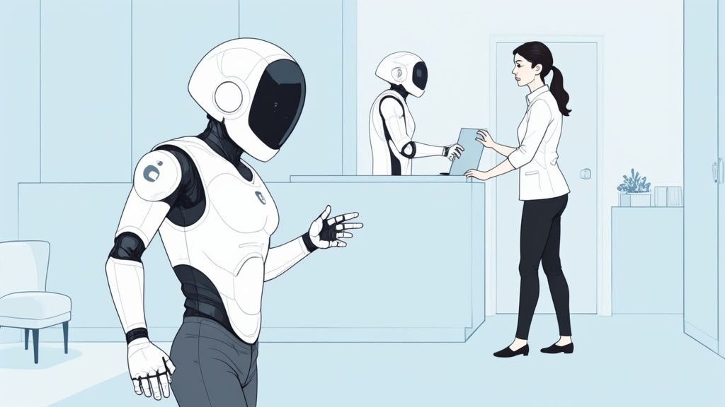 Image of an automated receptionist interface