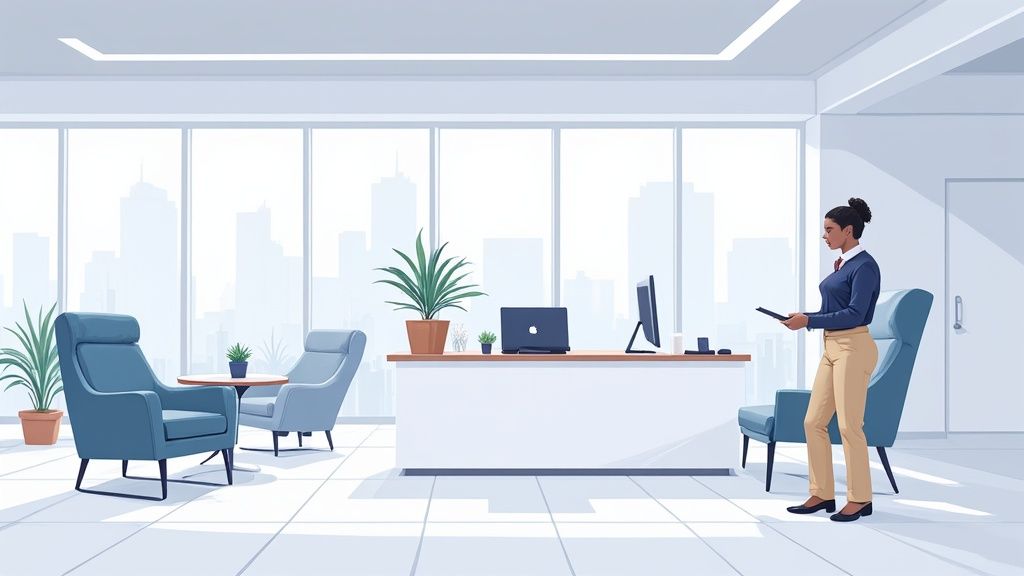 Image of an automated receptionist interface