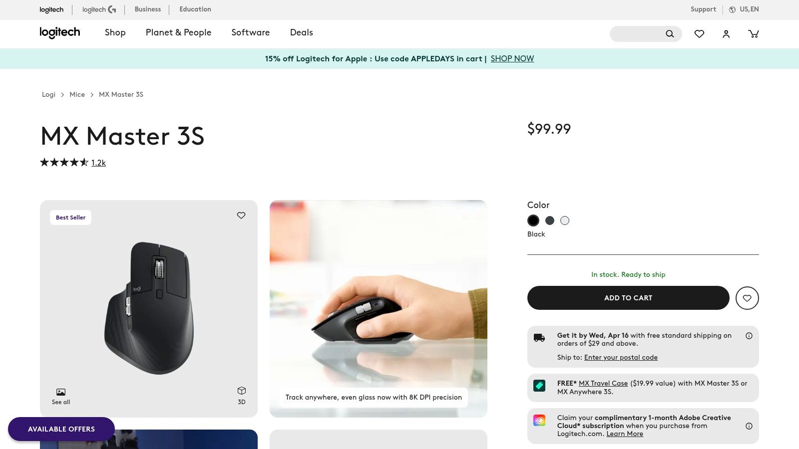 Logitech MX Master 3S Wireless Mouse