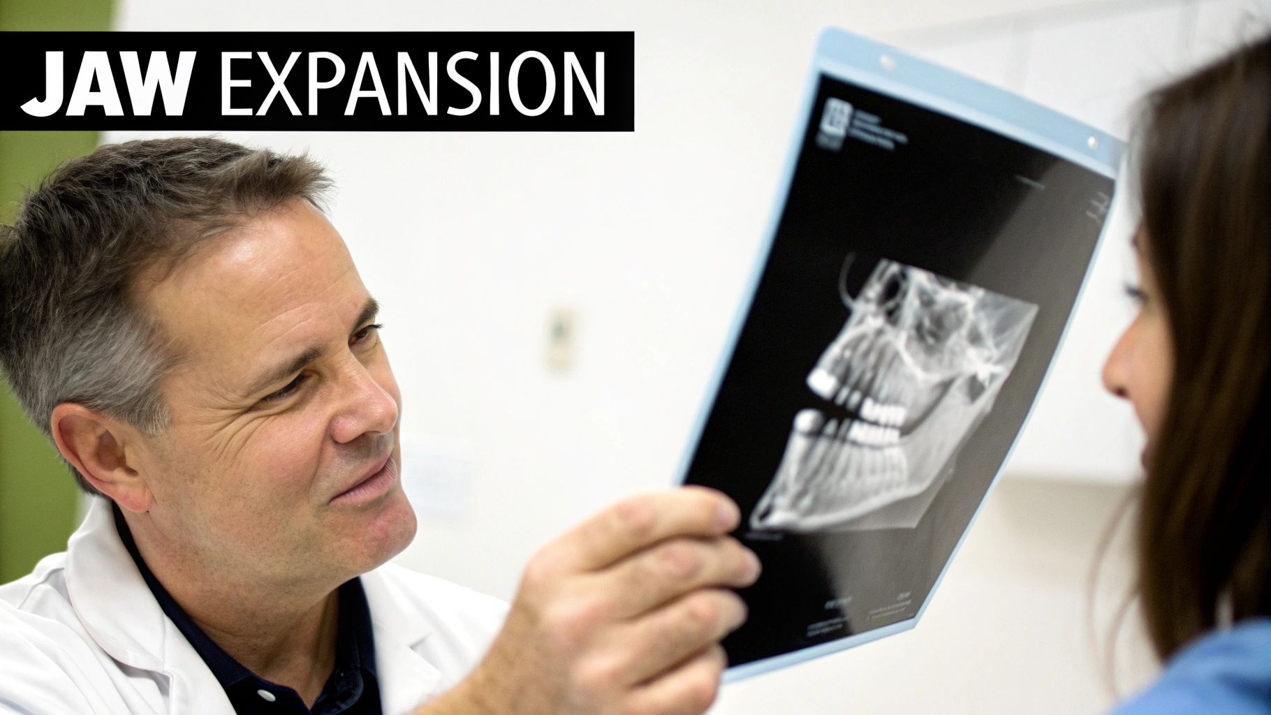 Adult with a jaw expander