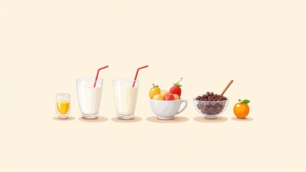 Ingrédients pour milkshake