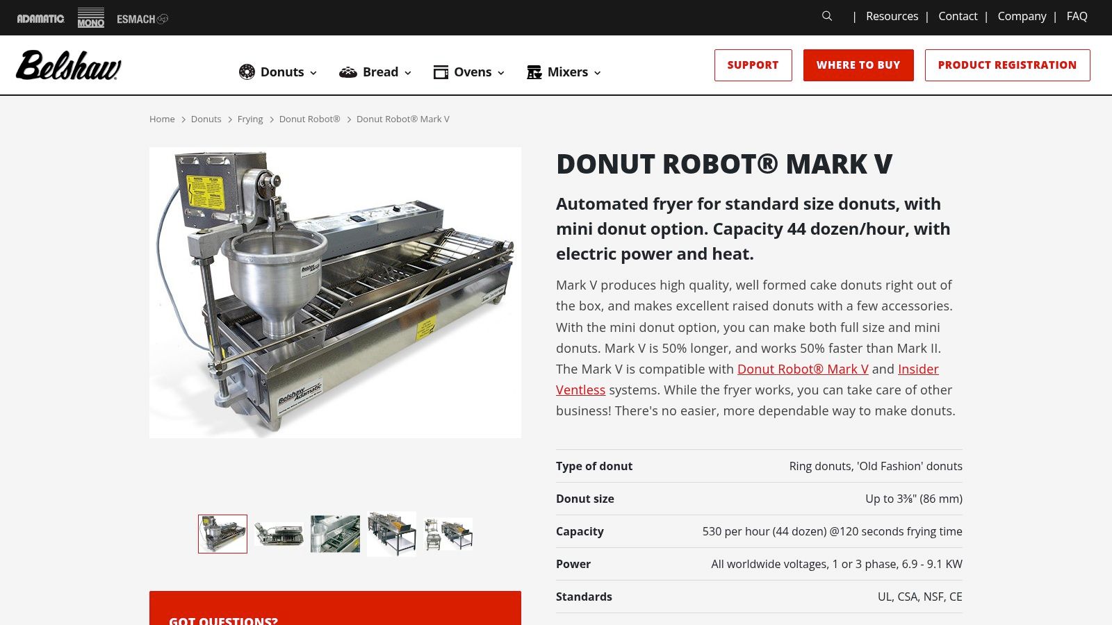 Belshaw Adamatic Mark V Donut Robot