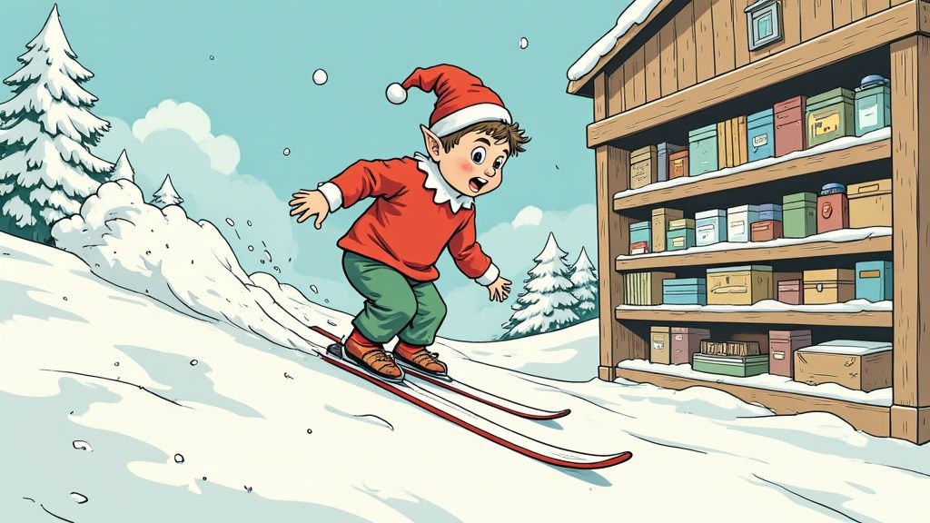 Elf on the Shelf in a funny pose