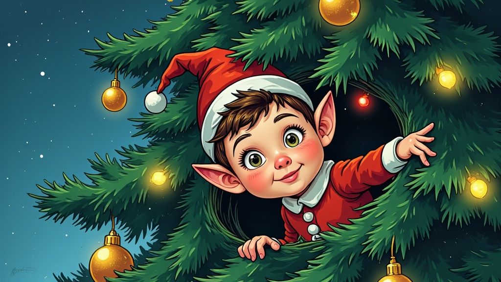 Elf on the Shelf in a Swing