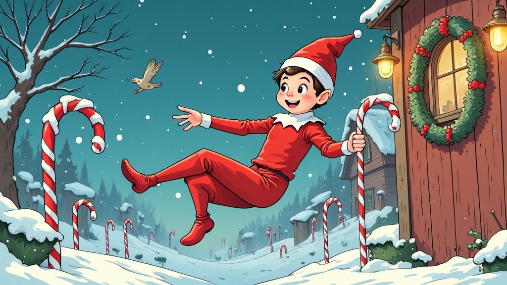 Elf on a Shelf in a themed adventure