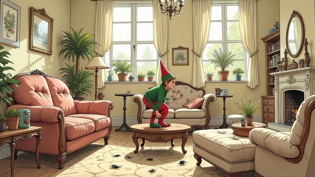 Elf in kitchen mayhem