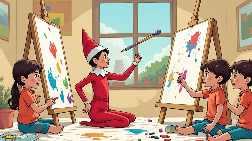 Elf on the Shelf in a virtual learning setting