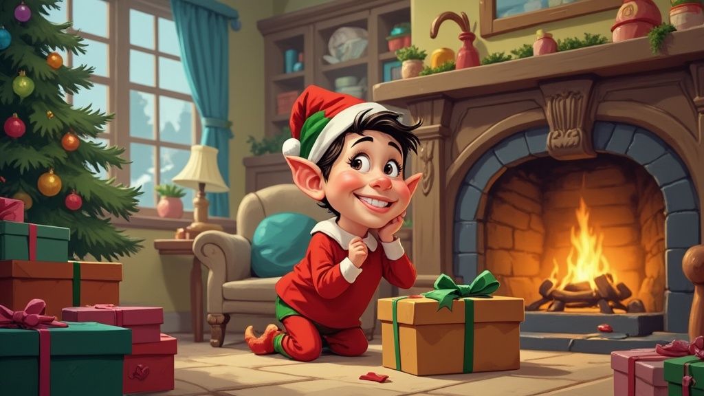 Elf on the Shelf in a Swing