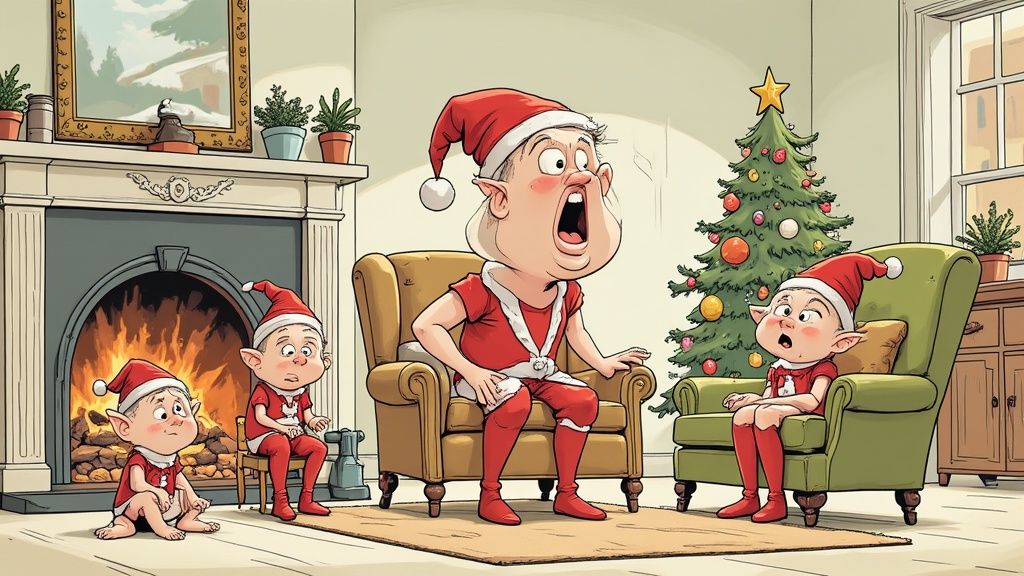 Children looking at an Elf on the Shelf