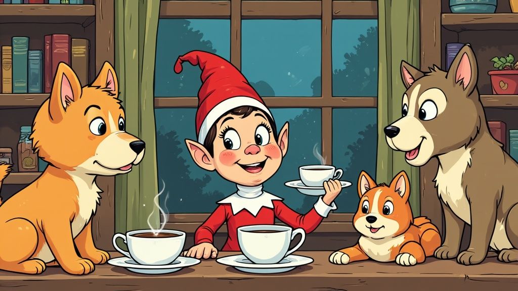 Elf on the Shelf in a funny pose