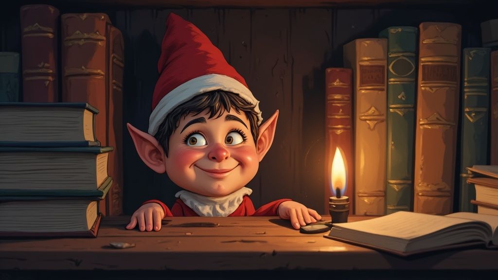 Elf on the Shelf in a Swing