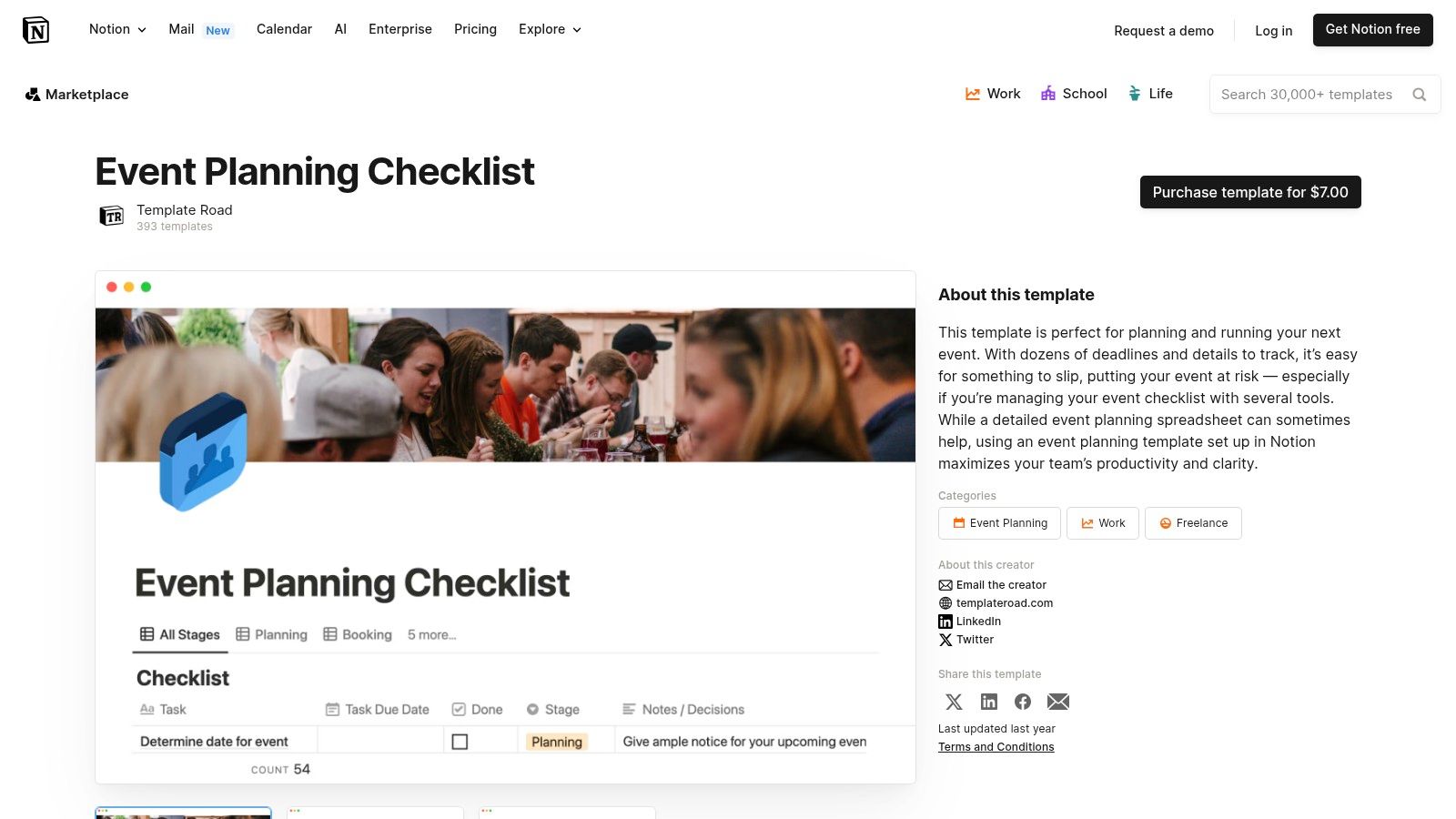 Notion Event Planning Template