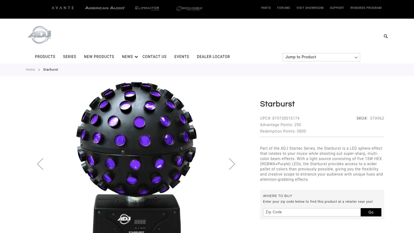 ADJ Products Starburst LED Sphere