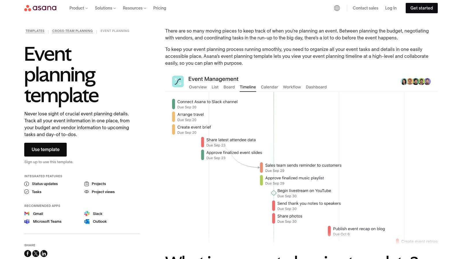 Asana Event Planning Template