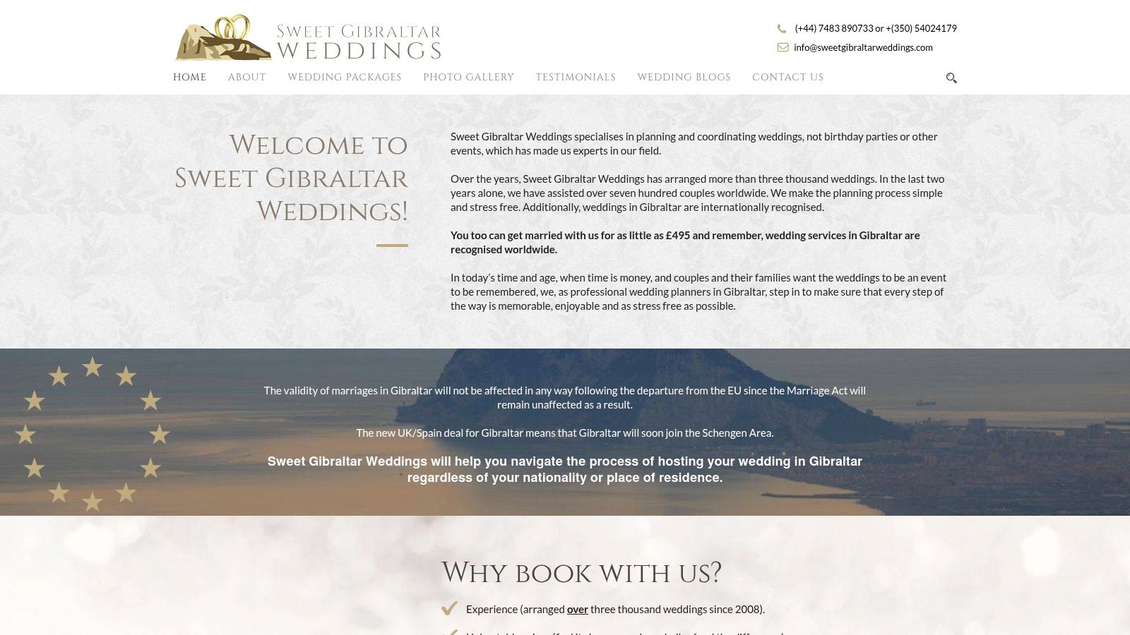 Sweet Gibraltar Weddings