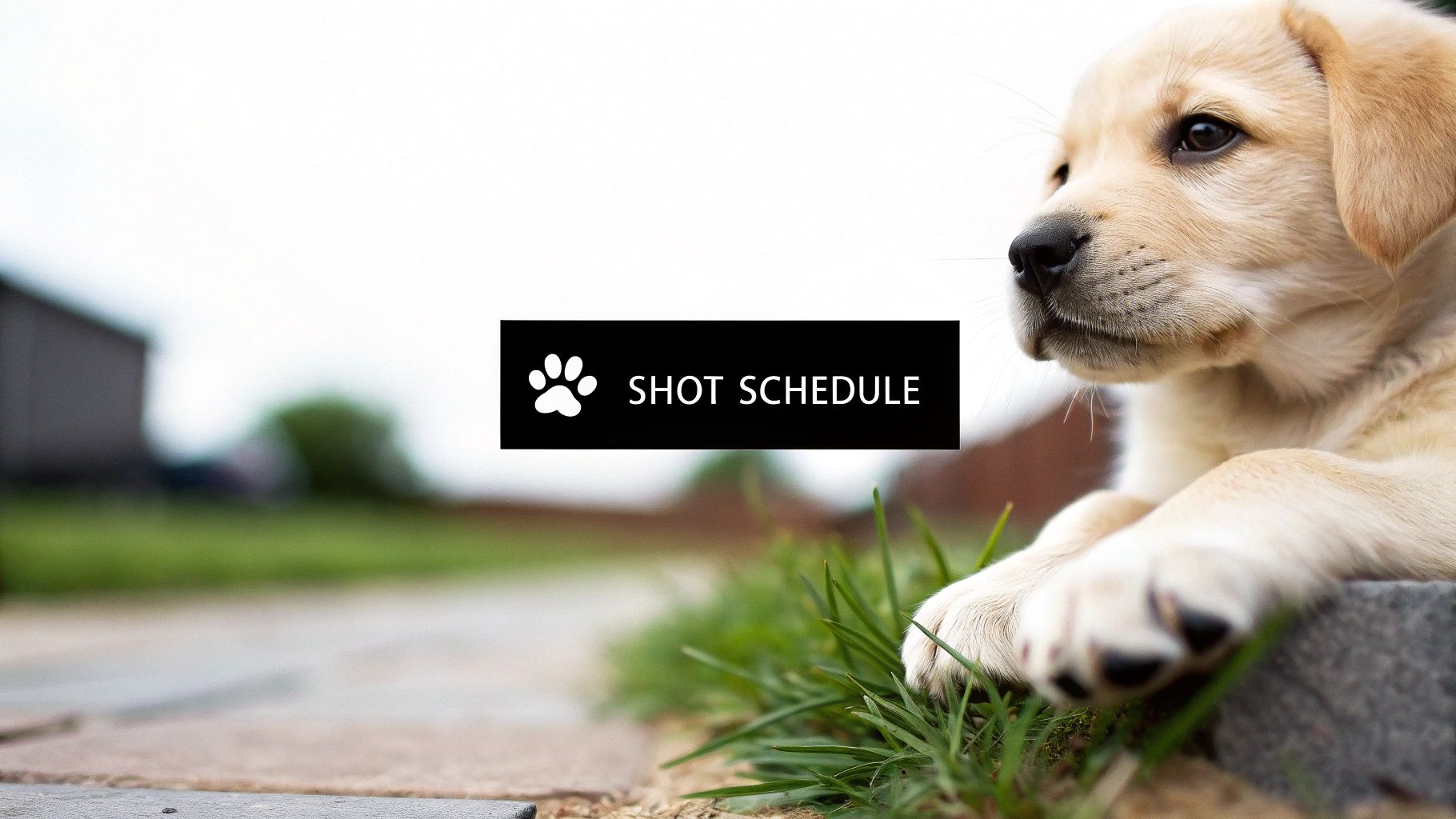 Puppy getting a shot
