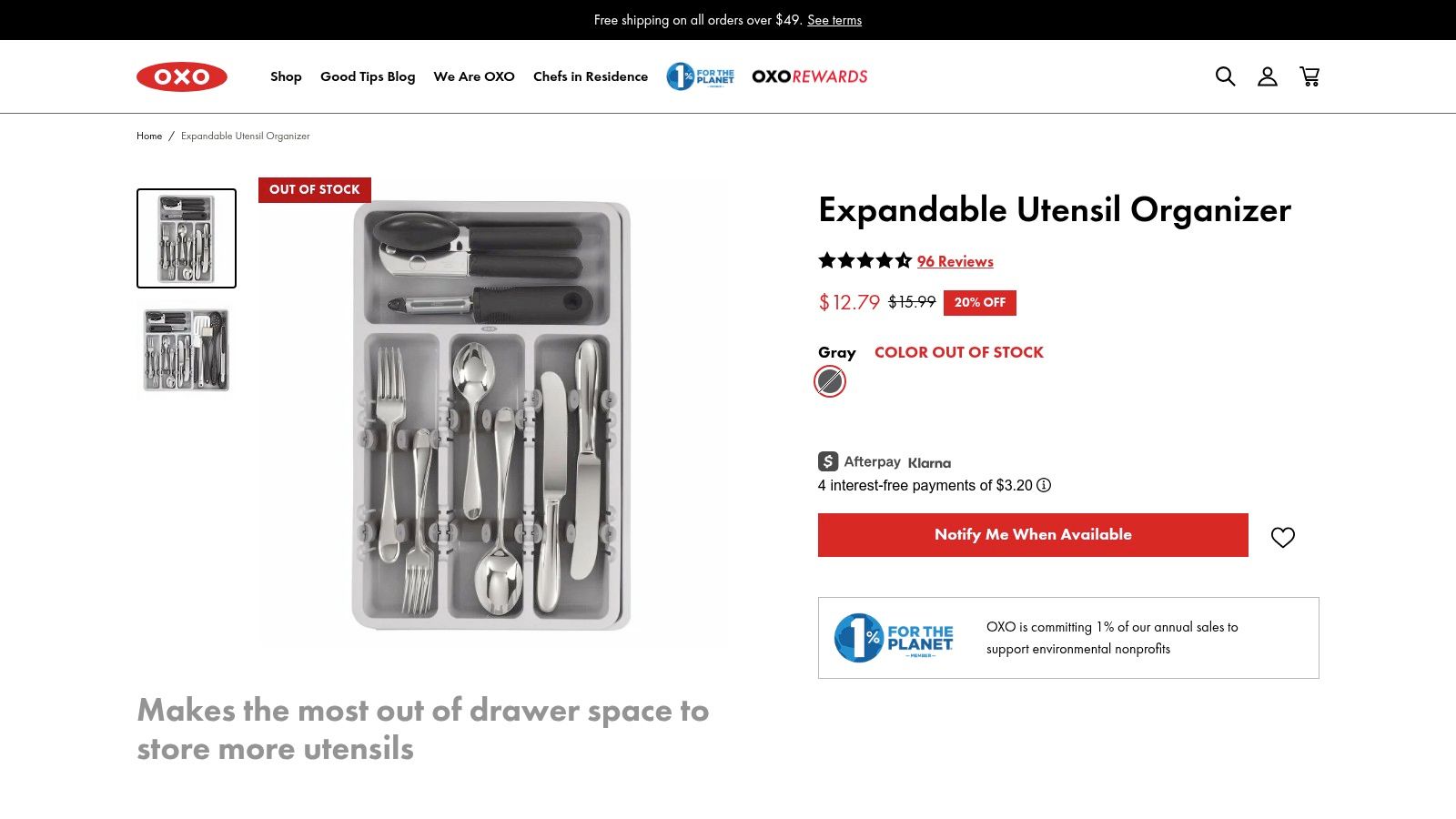 OXO Good Grips Expandable Drawer Organizer