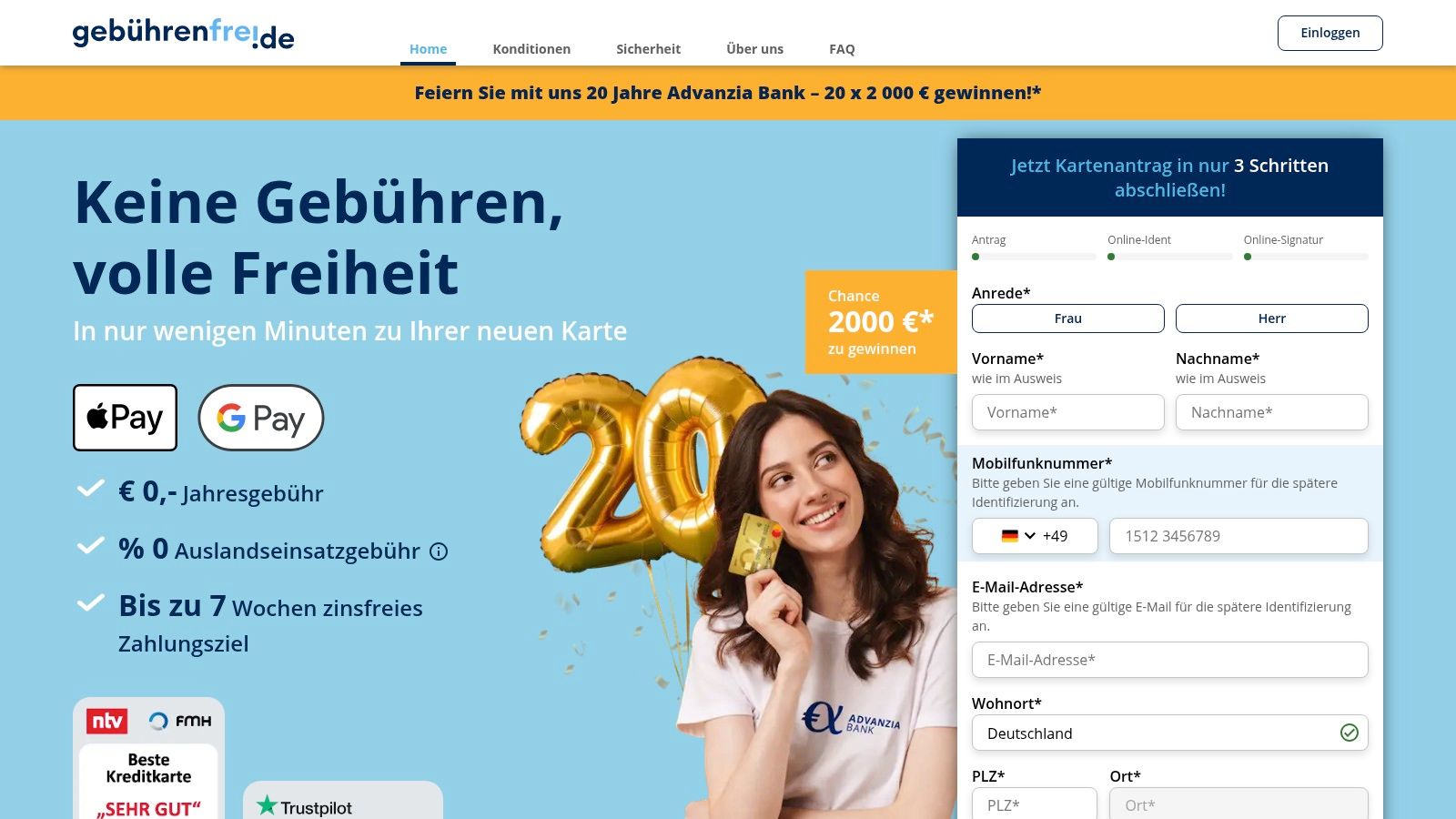 Gebührenfrei Mastercard Gold