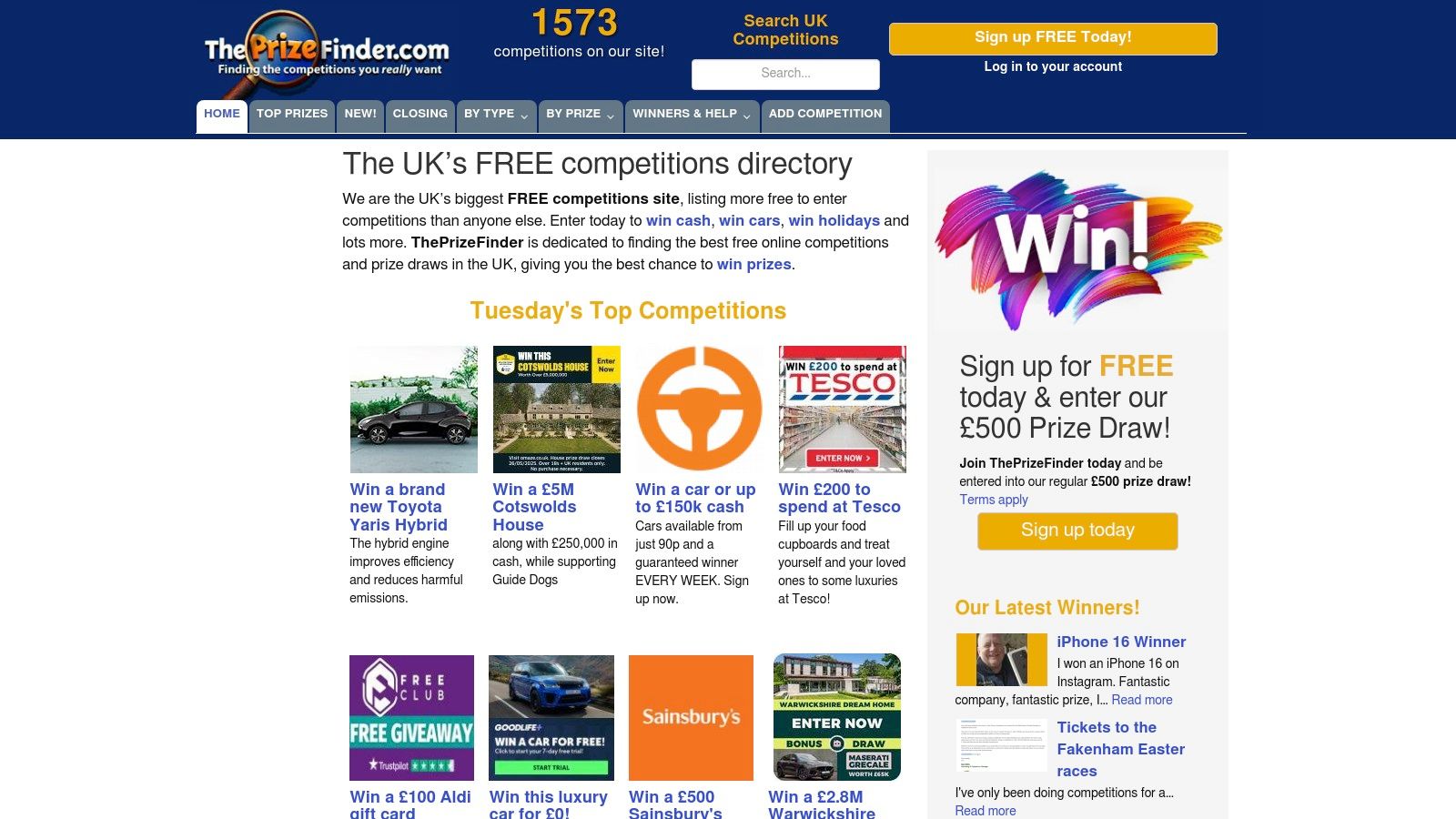 The Prize Finder