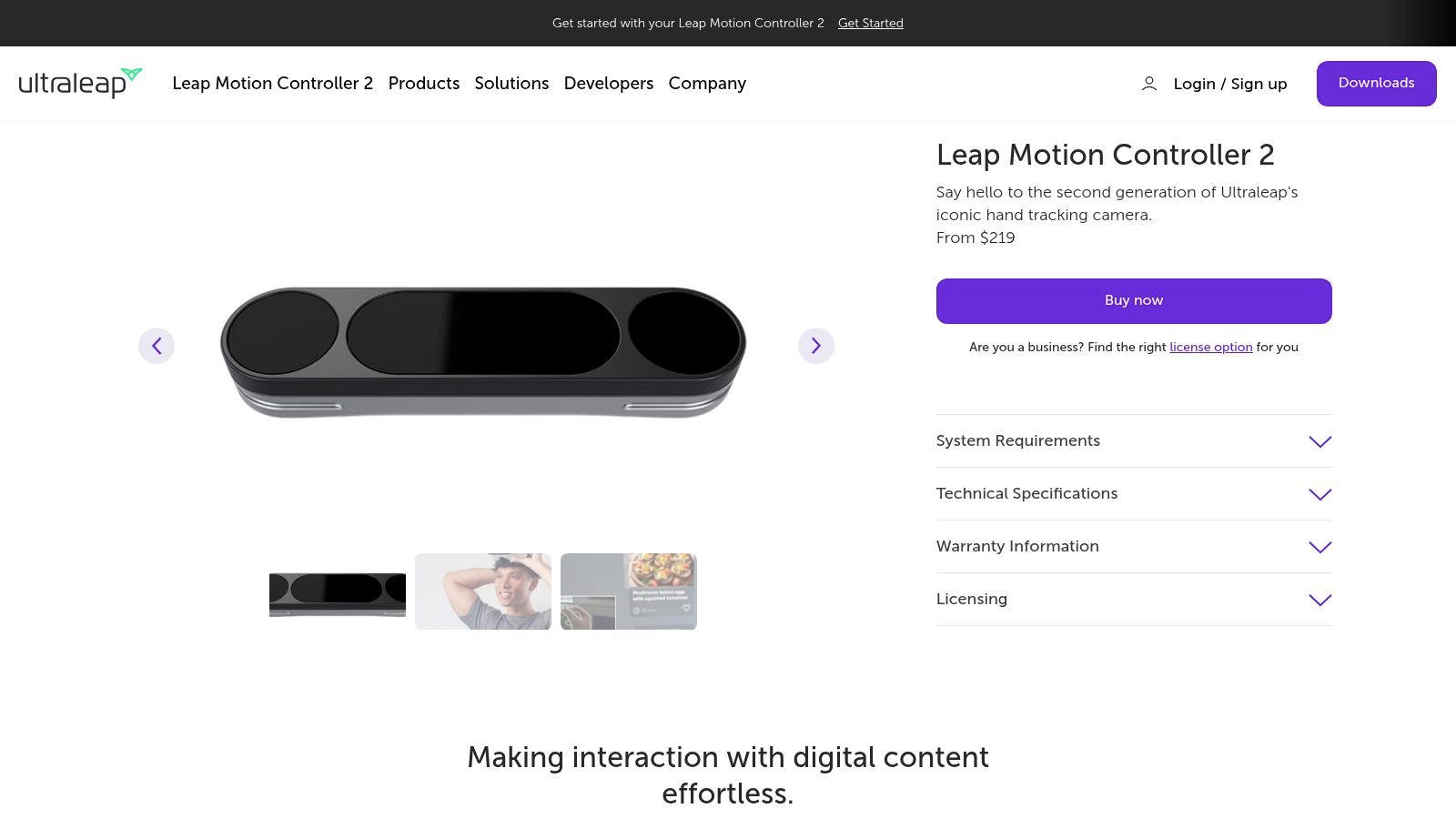 Ultraleap Leap Motion Controller