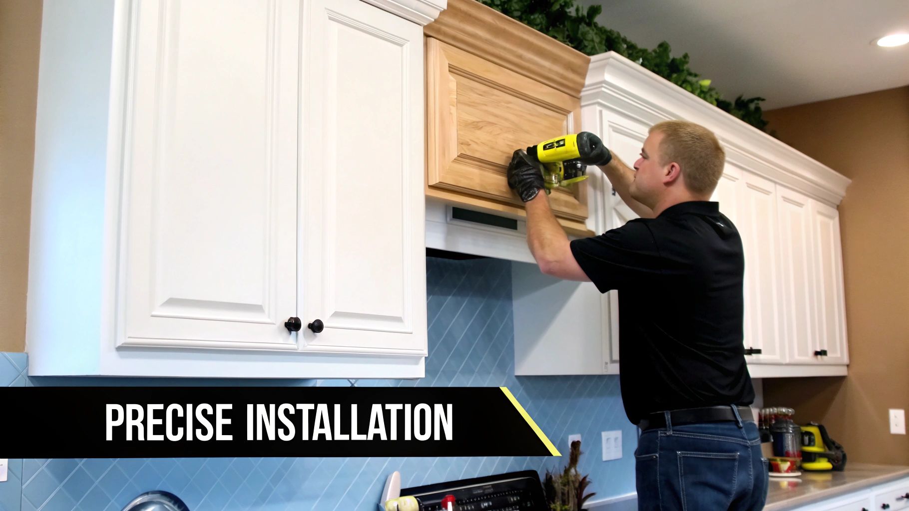 Image of kitchen with crown molding