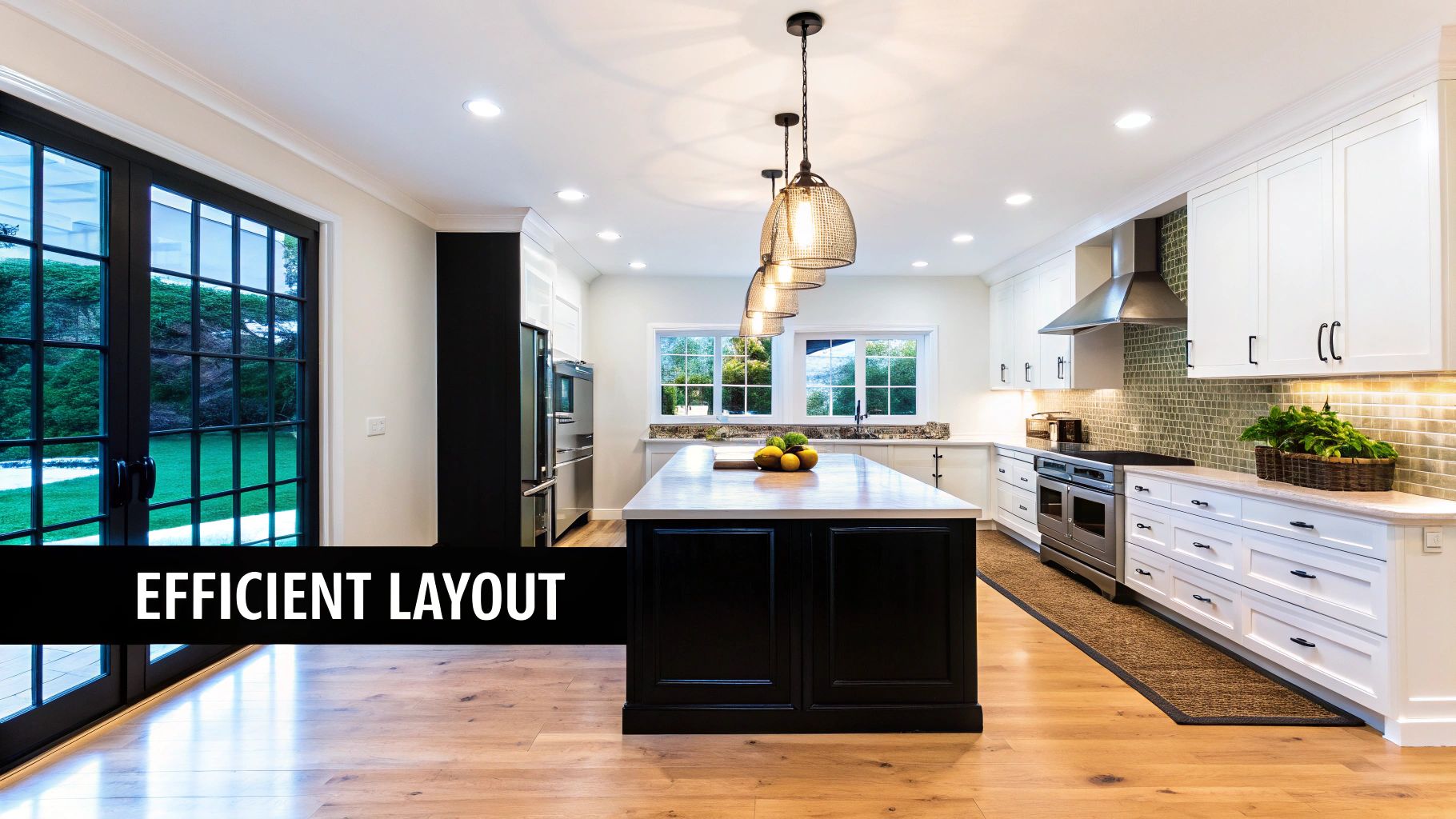 Kitchen layout with highlighted work triangle
