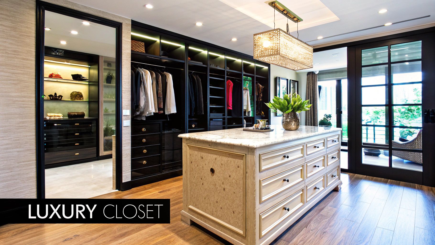 Luxury Island-Centered Walk-In Closet
