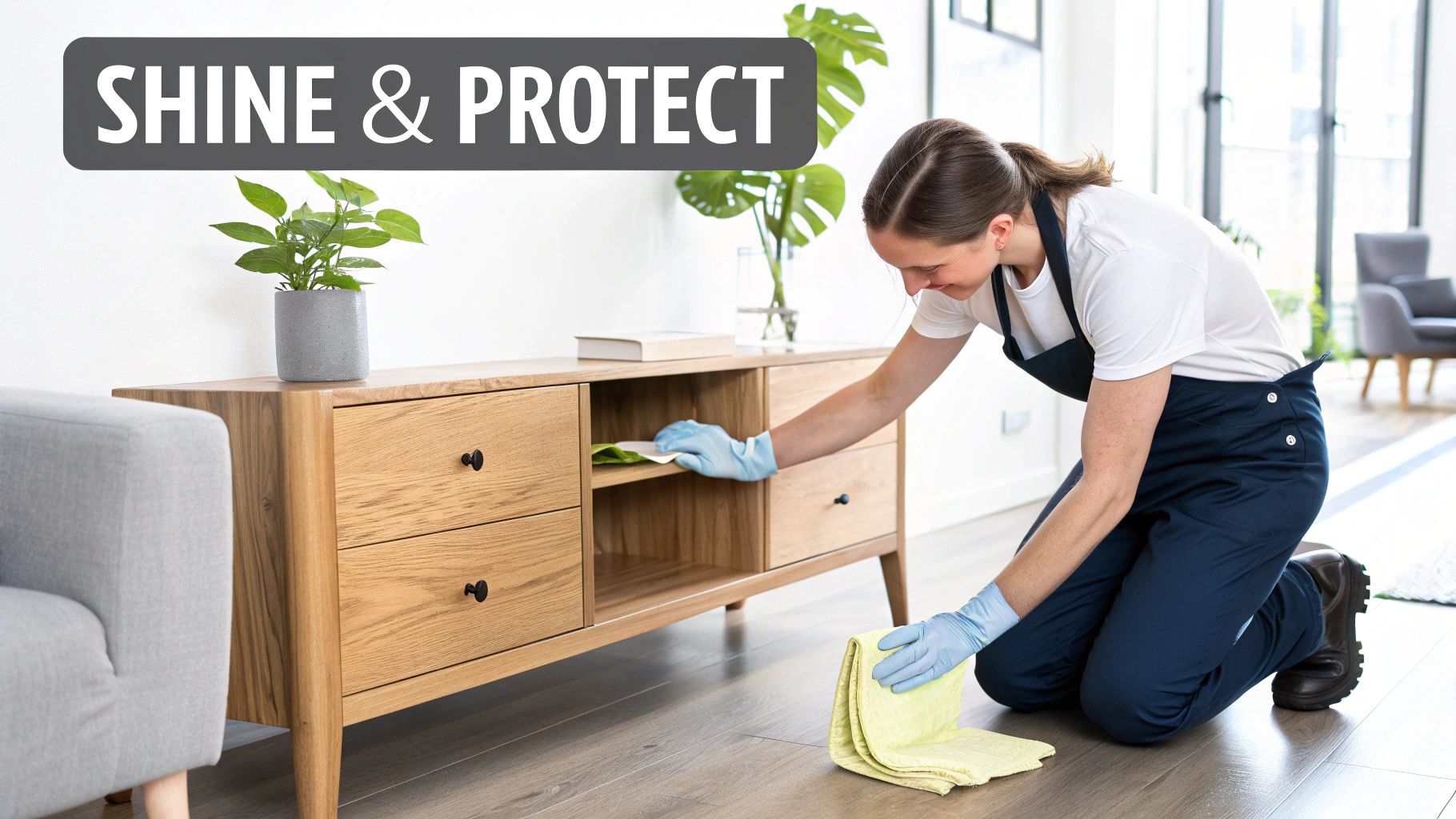 Image of cleaning oak furniture