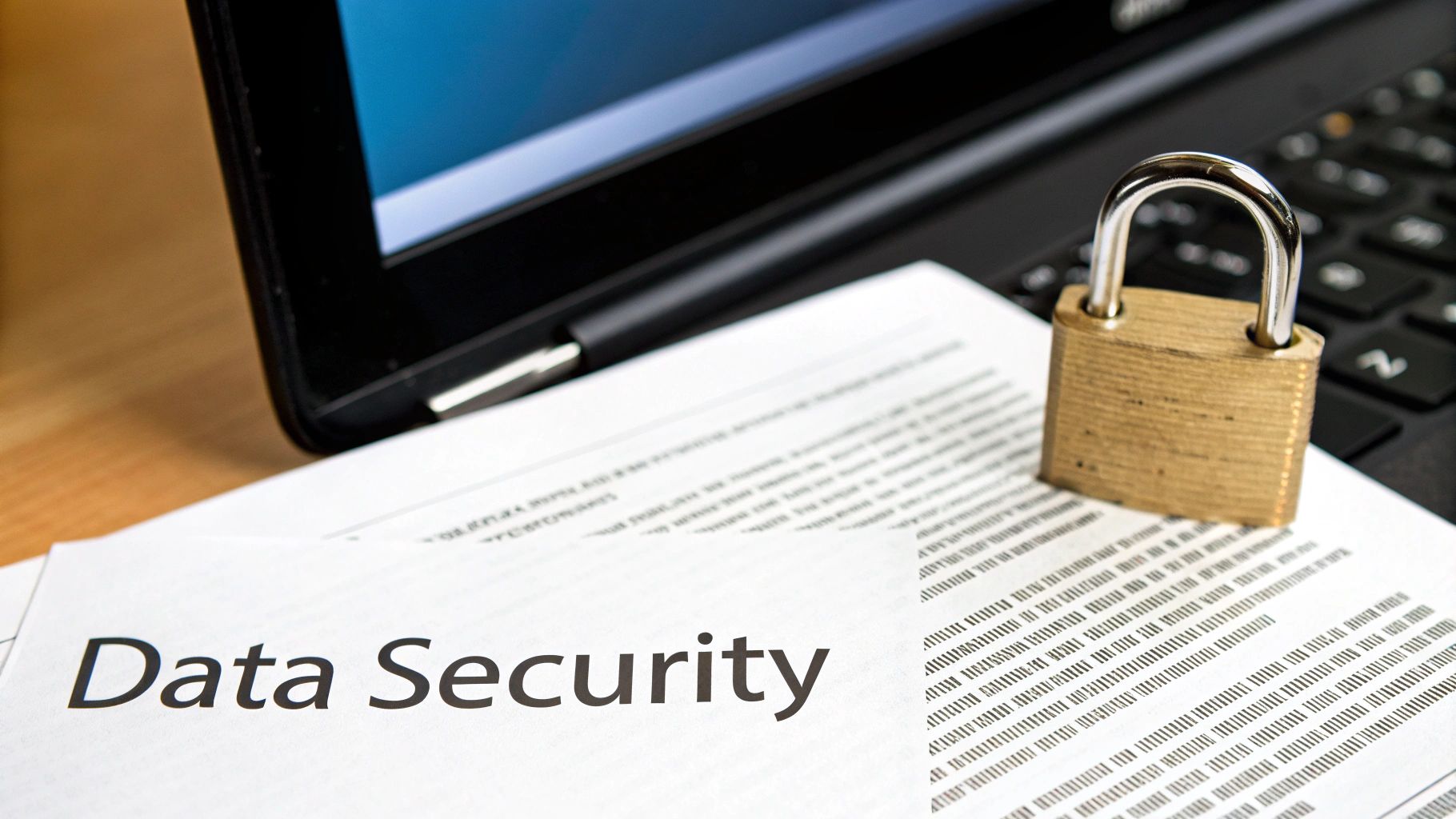 Image of a contract with a lock superimposed on it