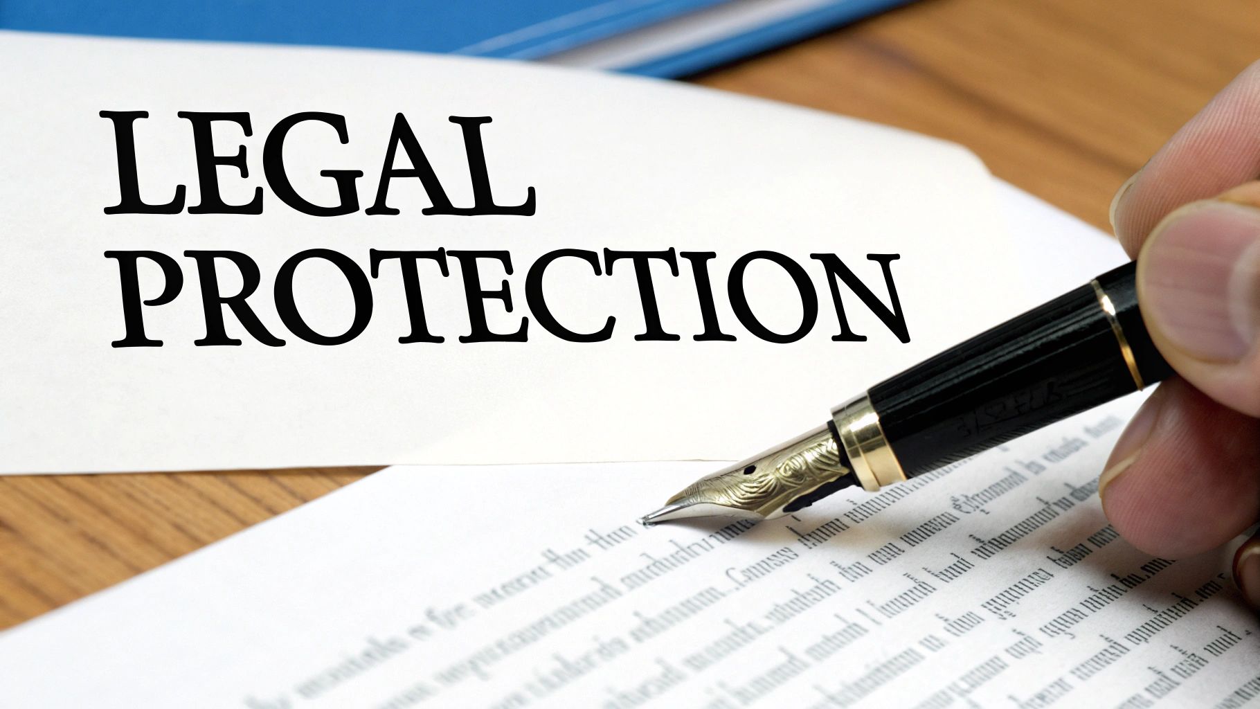 Image of a contract with a lock superimposed on it