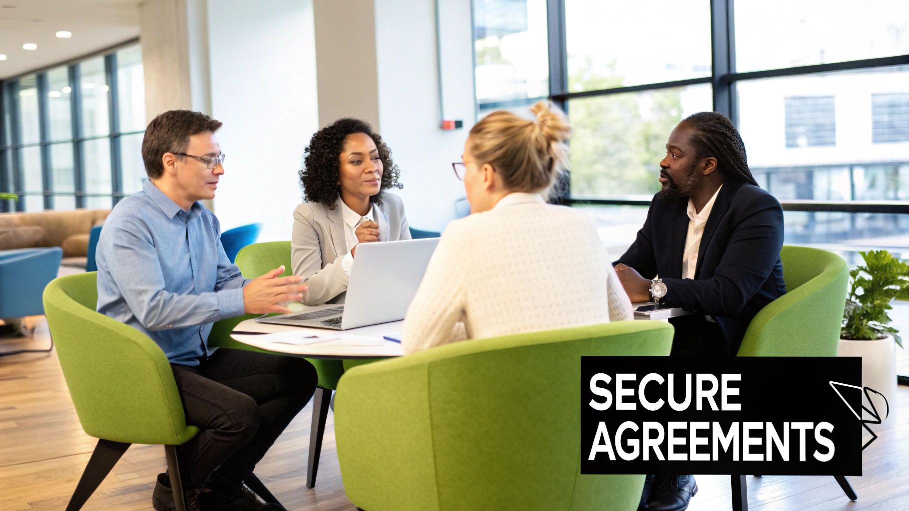 Image of a contract with a lock superimposed on it