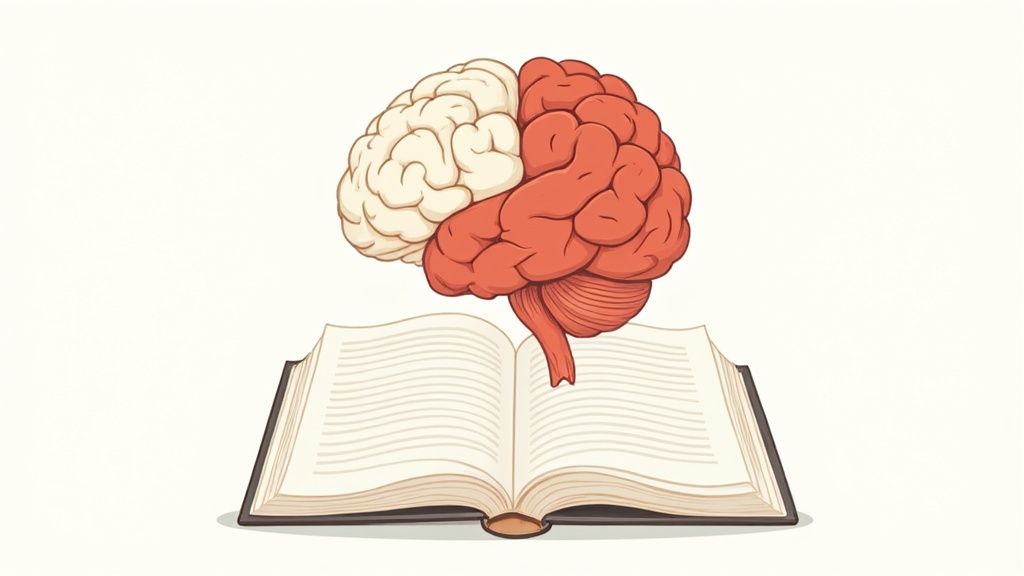 Brain hovering above the Bible