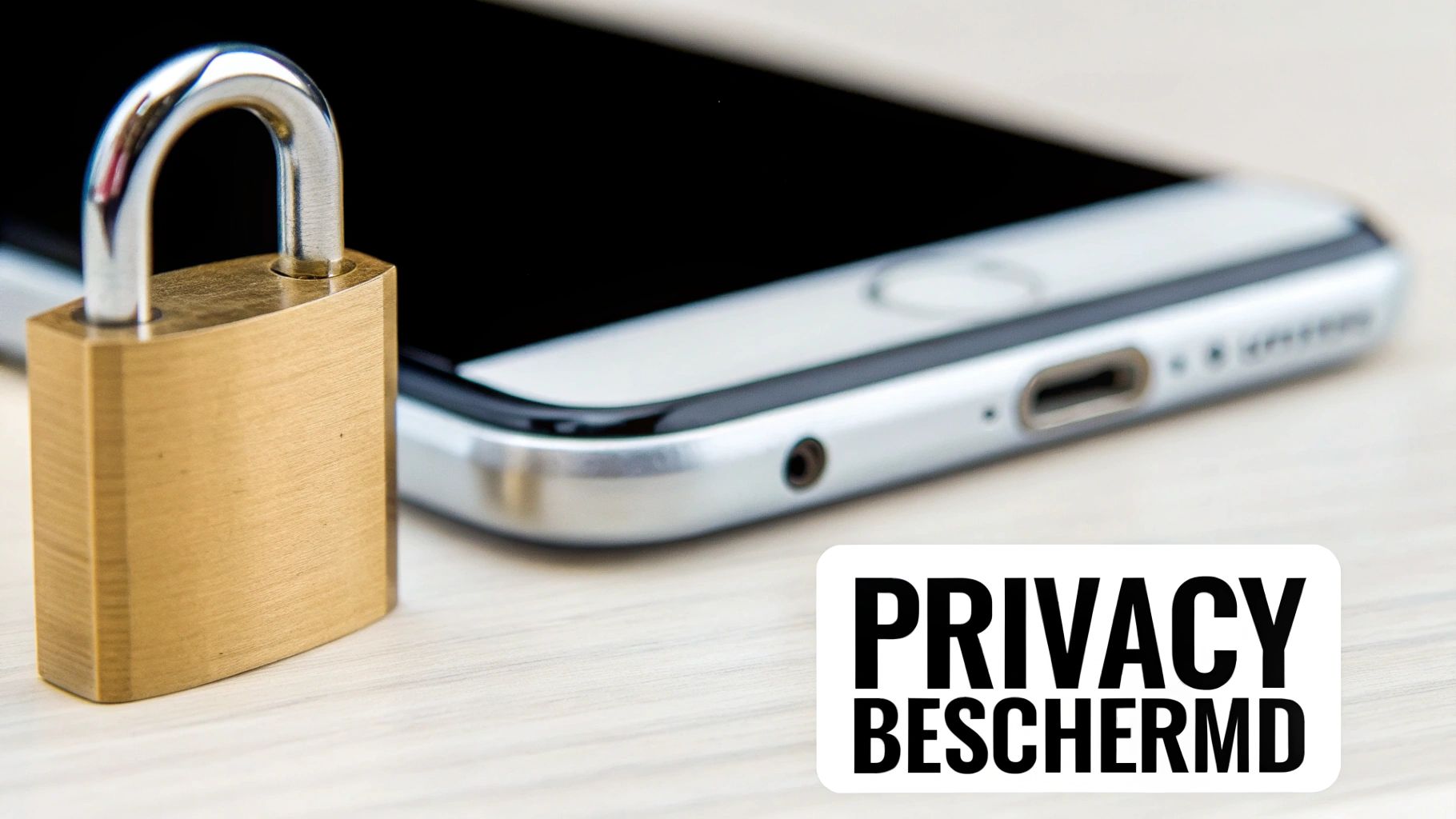 Een afbeelding van een schild over een smartphone, die het concept van bescherming symboliseert.