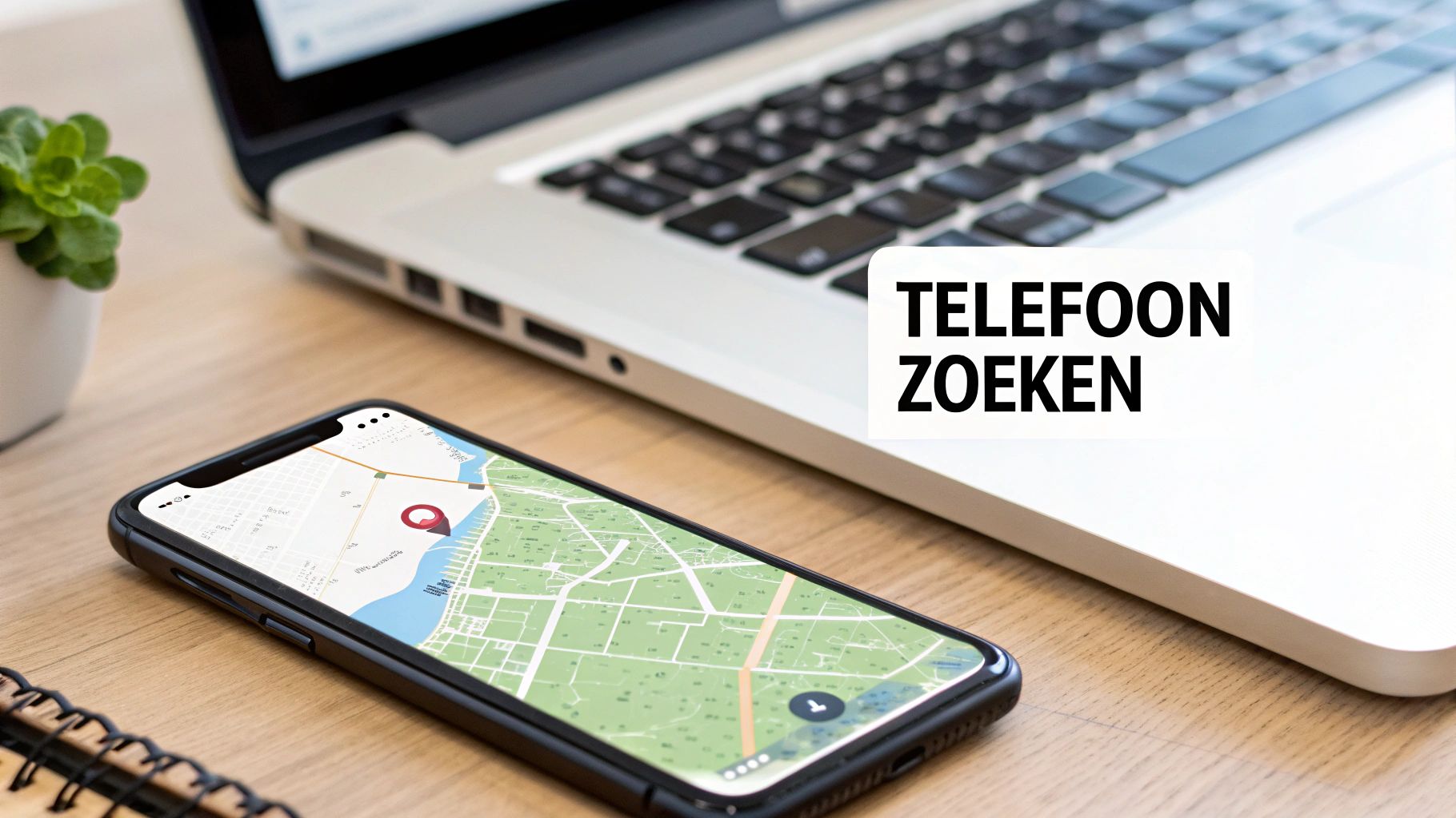 Een afbeelding van een vergrootglas over een smartphone, die het concept van zoeken symboliseert.