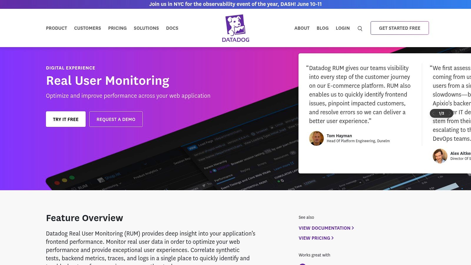 Datadog Customer Experience Monitoring