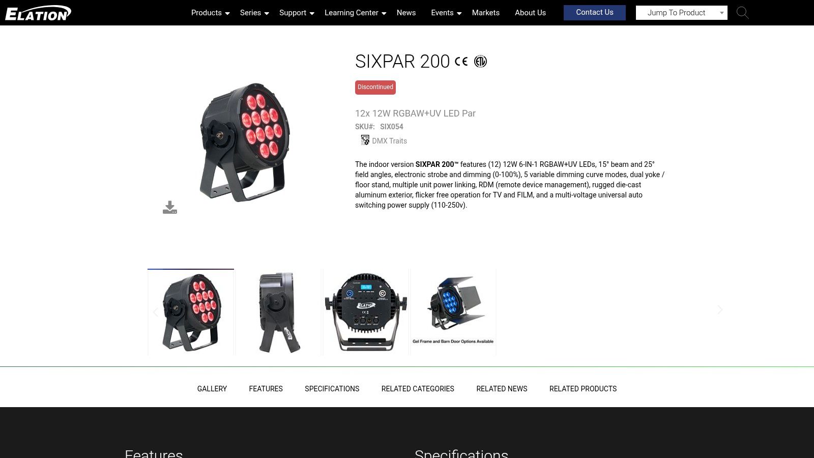 Elation Professional Lighting SIXPAR 200