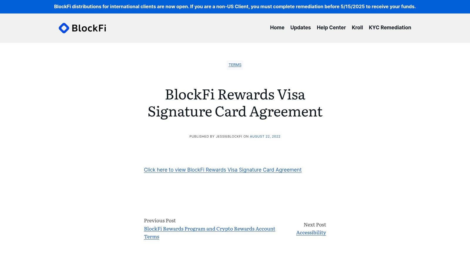 BlockFi Kreditkarte