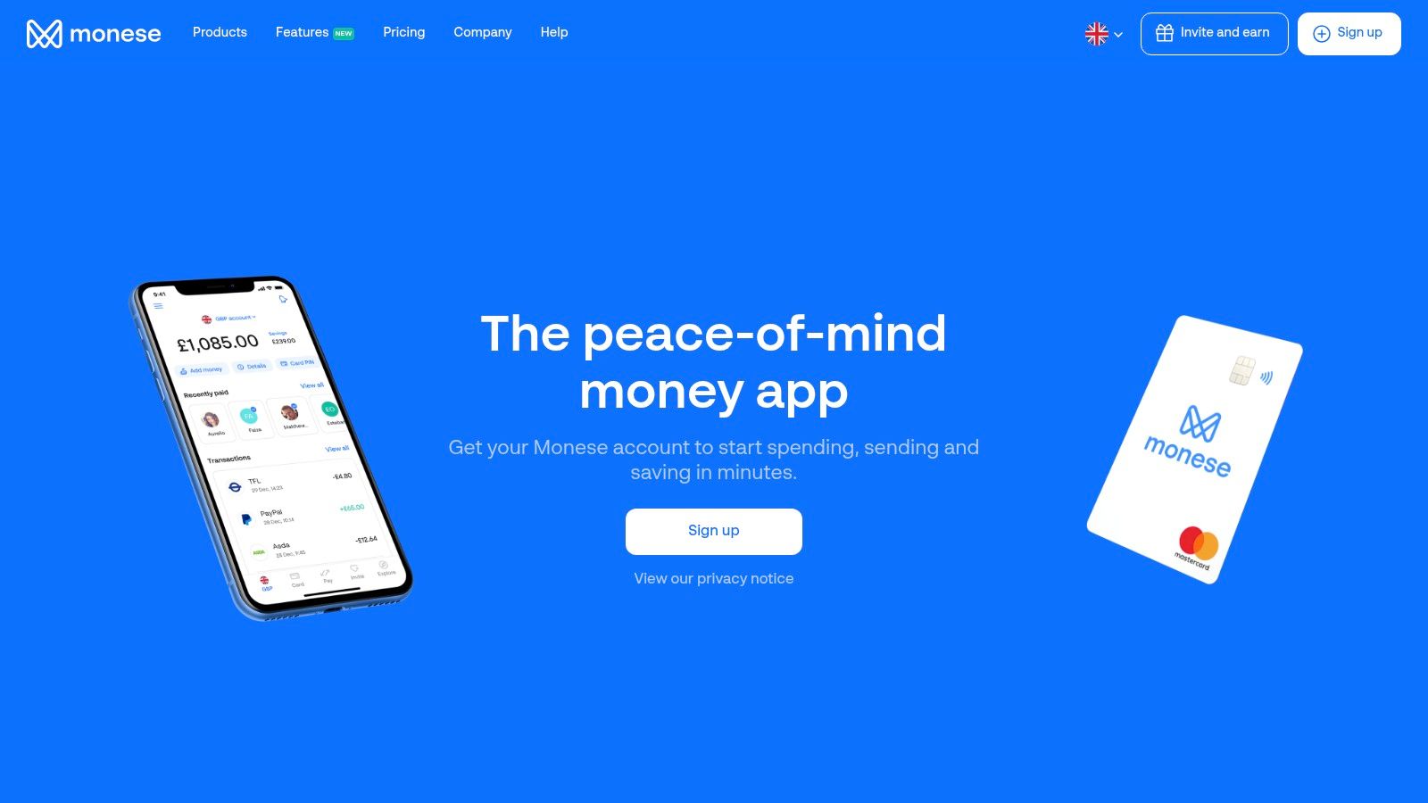 Monese Prepaid Mastercard