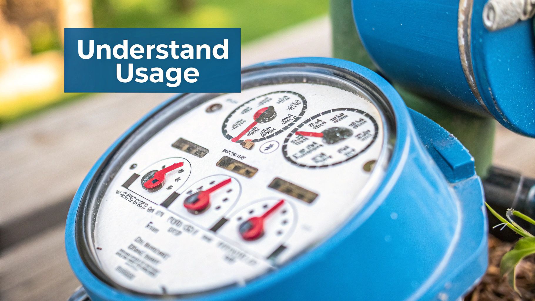 Water meter showing numerical readings