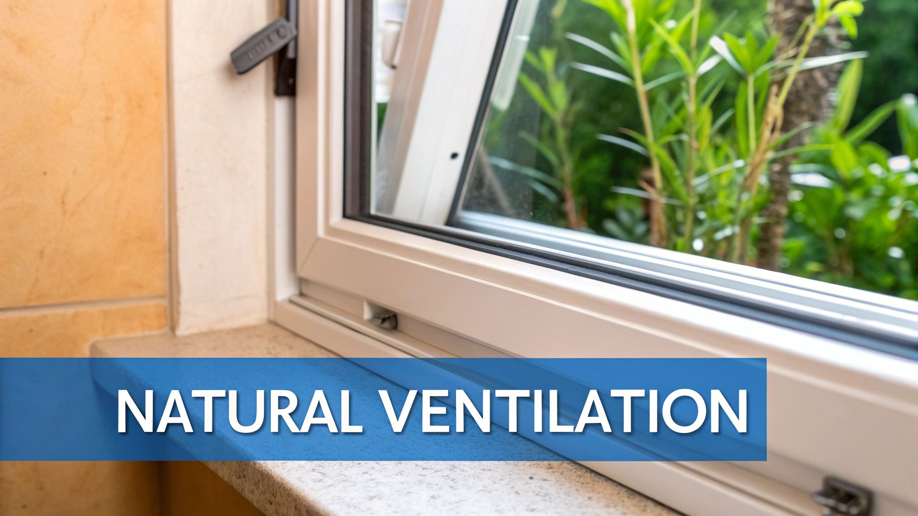 Modern bathroom with effective ventilation.