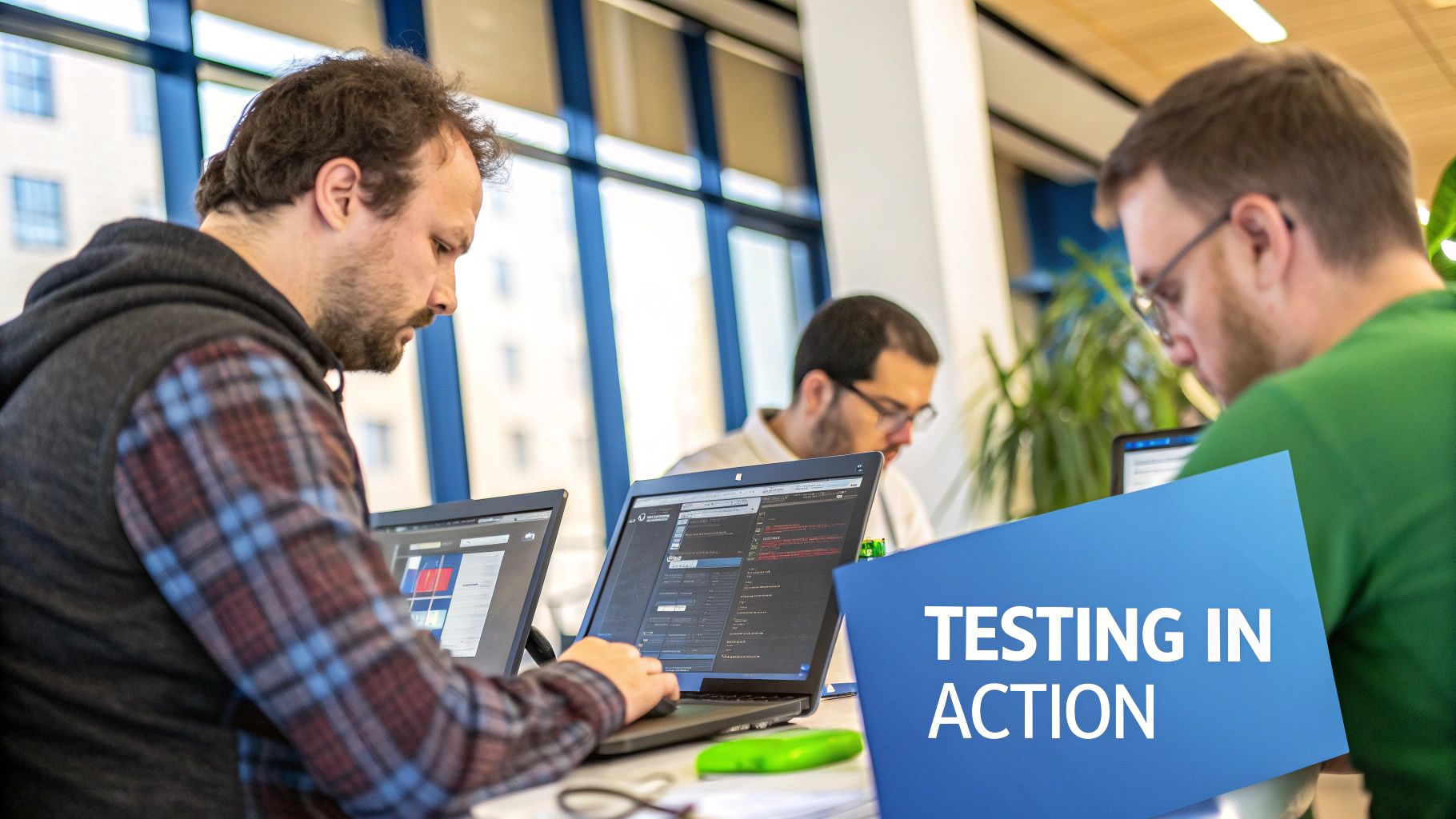 Modern Quality Assurance Testing Depicted With Abstract Shapes