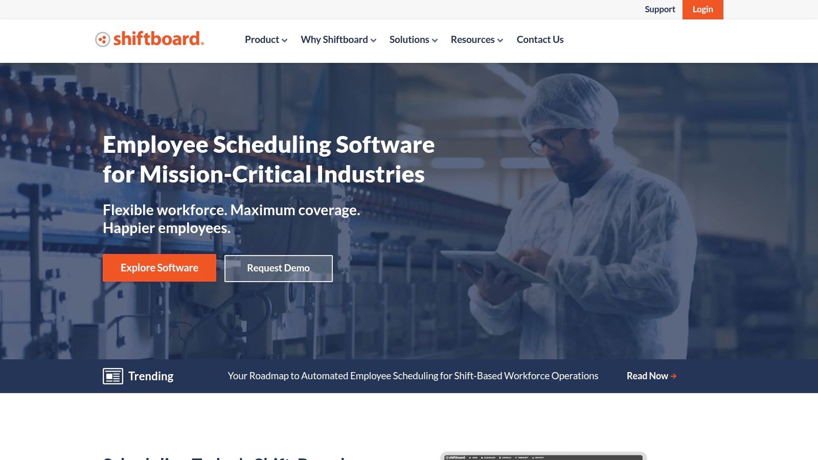 Shiftboard interface showing schedule view