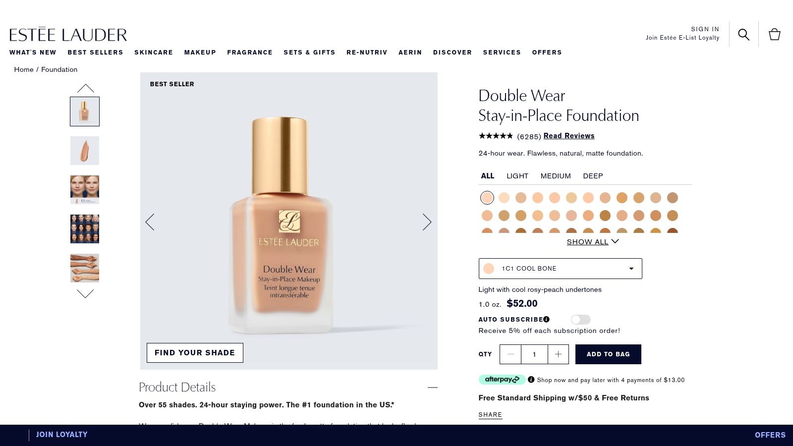 Estée Lauder Double Wear Stay-in-Place Foundation
