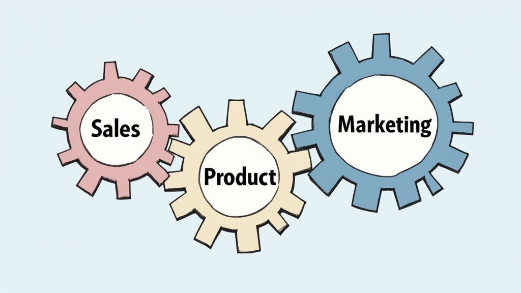 How would you improve collaboration between sales, marketing, and product teams?