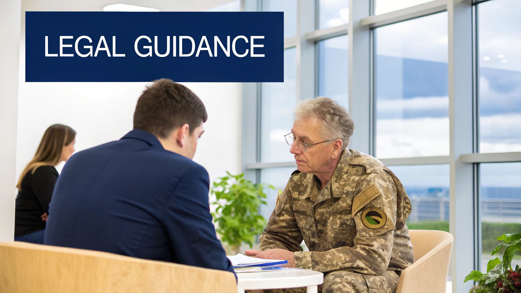 Veteran with family discussing finances