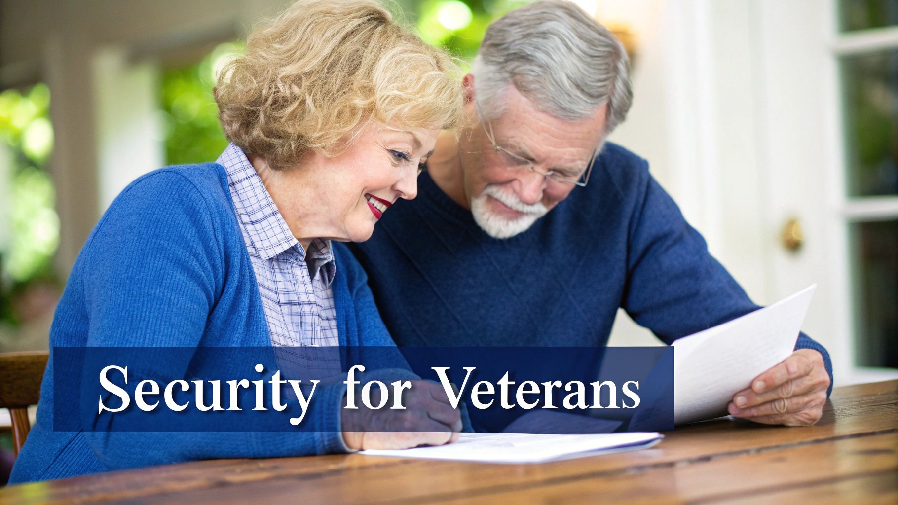 Veteran looking at paperwork