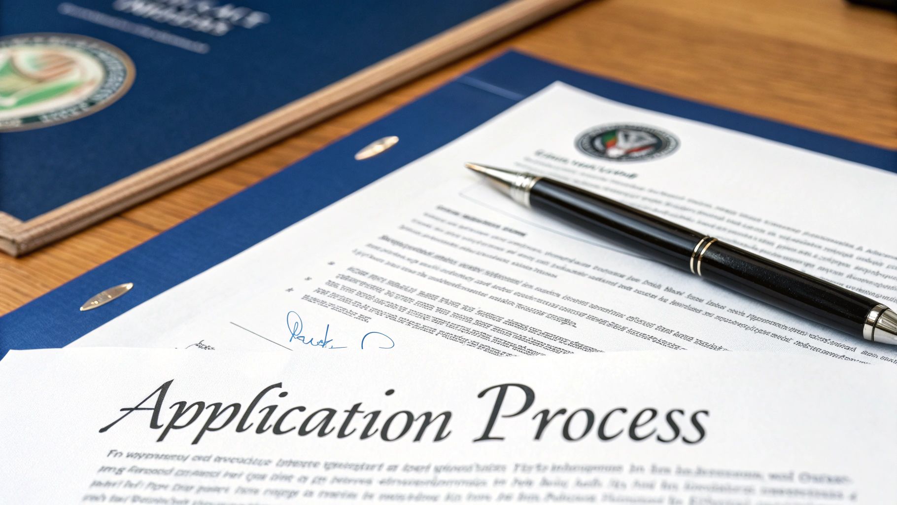 Veteran reviewing paperwork