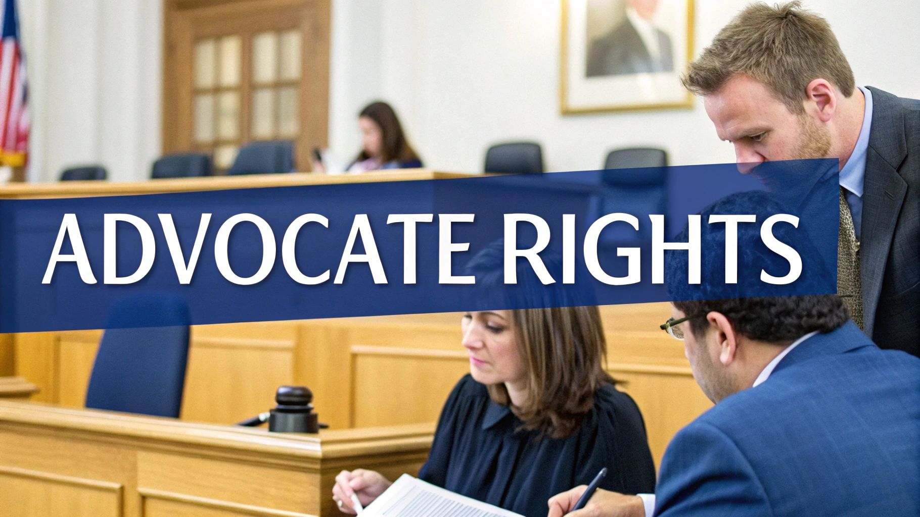 Veterans talking with a lawyer